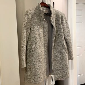 EUC Petite M Boucle Funnel Neck Coat - LOFT